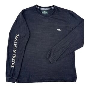 Rodd & Gunn Shirt Mens Size Medium Gray Long Sleeve Tee Casual Basics Spellout